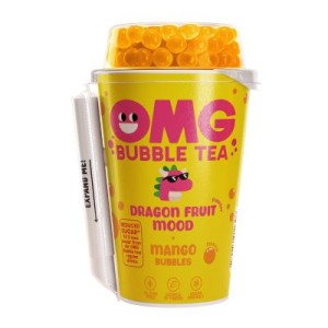 OMG Bubble tea with mango pieces, dragon fruit flavor, 265 ml